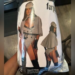 Forplay Houndstooth Detective Costume with Cape and Accessories